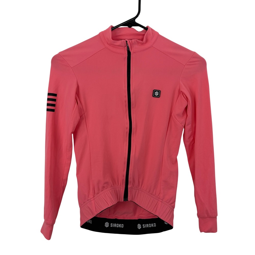 Siroko Jersey Womens XS Pink Cycling Long Sleeve Full Zip Bike Top